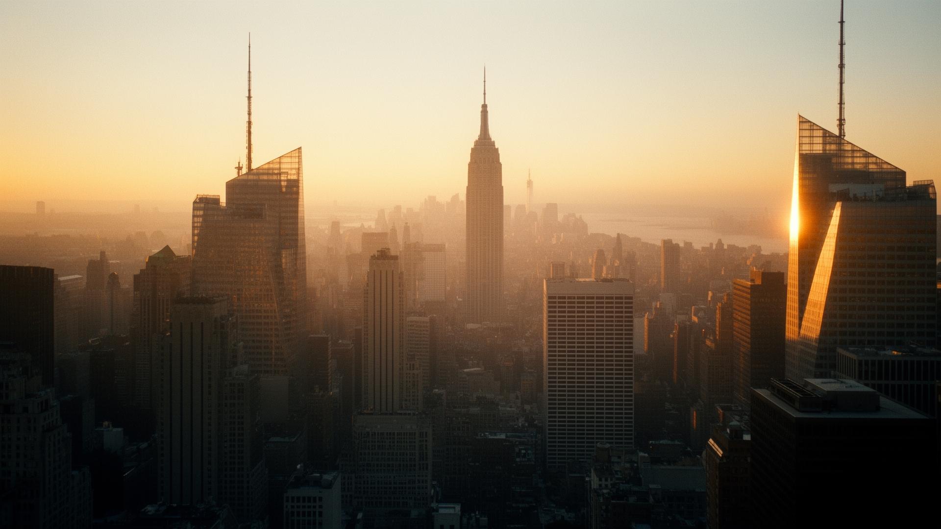New York skyline at dawn